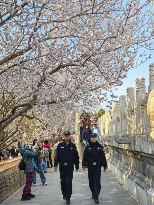 “定点”+“动态”执勤巡逻，北京警方守护踏青安全