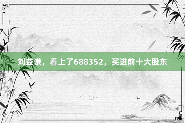 刘益谦，看上了688352，买进前十大股东