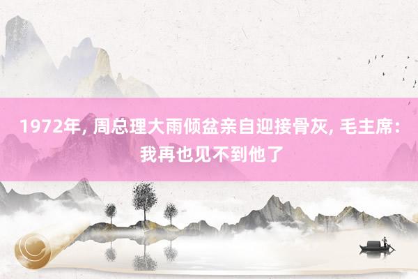 1972年, 周总理大雨倾盆亲自迎接骨灰, 毛主席: 我再也见不到他了