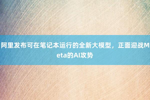 阿里发布可在笔记本运行的全新大模型，正面迎战Meta的AI攻势