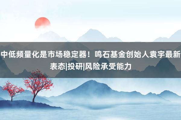 中低频量化是市场稳定器！鸣石基金创始人袁宇最新表态|投研|风险承受能力