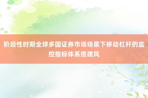 阶段性时期全球多国证券市场场景下移动杠杆的监控指标体系搭建风