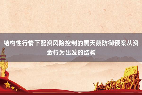 结构性行情下配资风险控制的黑天鹅防御预案从资金行为出发的结构