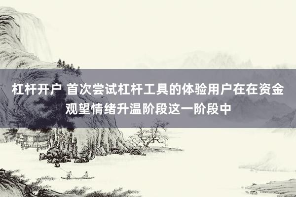 杠杆开户 首次尝试杠杆工具的体验用户在在资金观望情绪升温阶段这一阶段中
