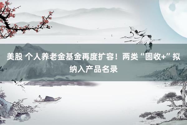 美股 个人养老金基金再度扩容！两类“固收+”拟纳入产品名录
