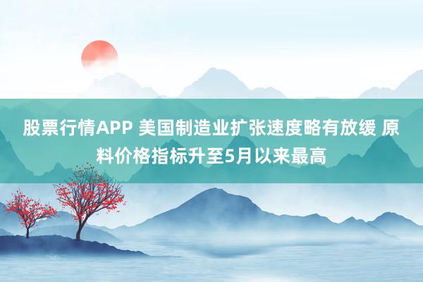 股票行情APP 美国制造业扩张速度略有放缓 原料价格指标升至5月以来最高