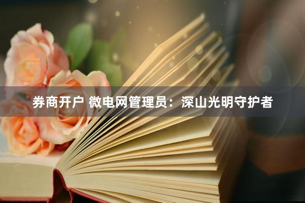 券商开户 微电网管理员：深山光明守护者