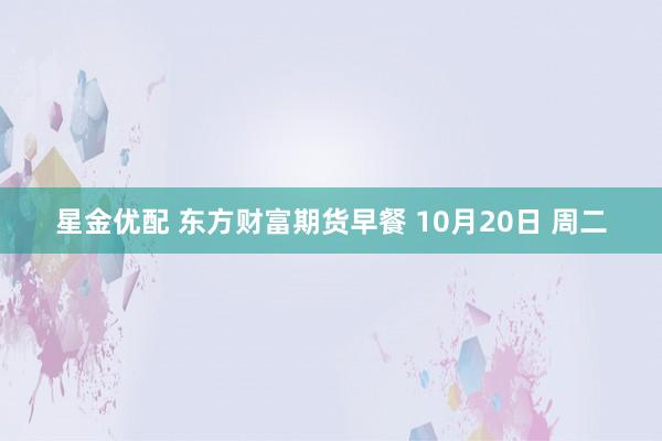 星金优配 东方财富期货早餐 10月20日 周二