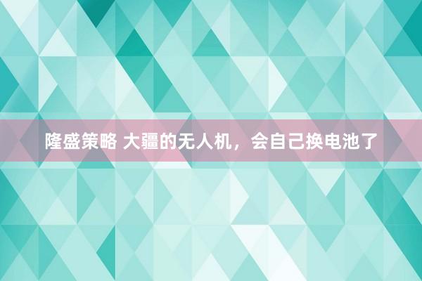隆盛策略 大疆的无人机,会自己换电池了